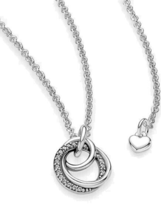 Pandora Jewelry - ✅NWT Pandora Pendant Necklace Pendant Silver Chain Cubic Zirconia Necklace